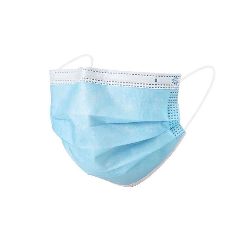 FDA 510K CE En149 En14683 Approved Anti Dust Pm2.5 Virus 3 Ply Earloop Disposable Non-Woven Fabric Blue Surgical Face Mask