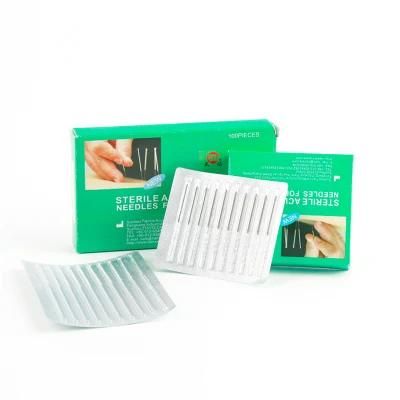 100PCS/Box Disposable Sterile Silver Plated Handle Medical Acupuncture Needles with Aluminum Foil Packing