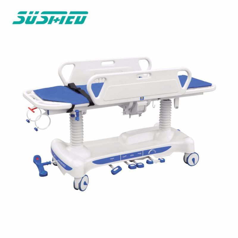 Manual ABS Medical Patient Transfer Gurney Stretcher Cart Transfer Bed