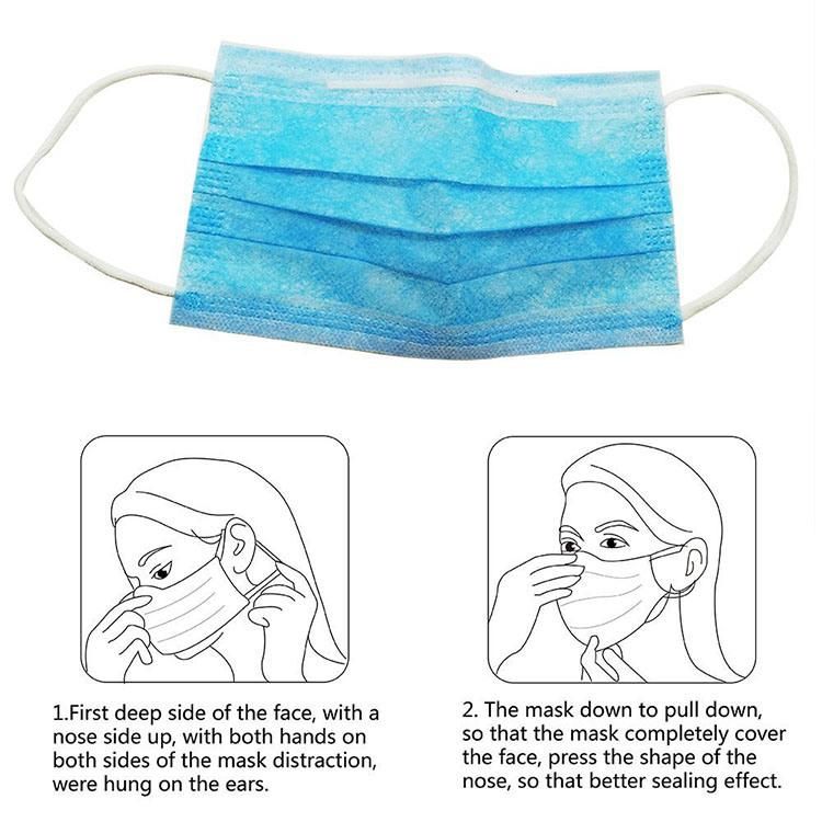 3 Plys Blue Ear-Loop Nonwoven Medical Mask for Anti Virus/Dust