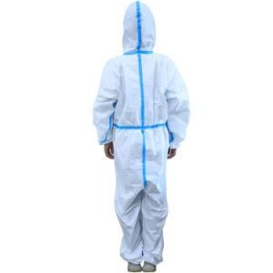 Disposable Protective Safety Product Supply Against Chemical Splashes with Blue Strips Surgical Isolation Gown