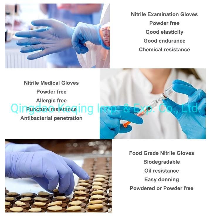 Powder Free Cheap Disposable En 455 Hot Sale Medical Supplier Nitrile Gloves