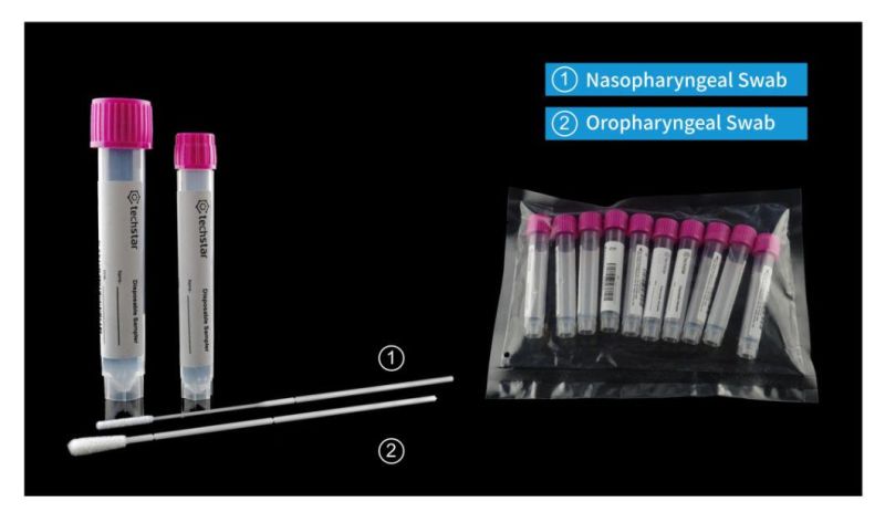 Techstar Viral Transport Tube Disposable Sampling Nasal Swab Sterile Medical Sample Collection Swab