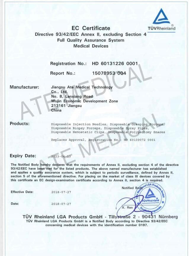 Ce Marked Disposable Endoscope Sclerotherapy Injection Needle