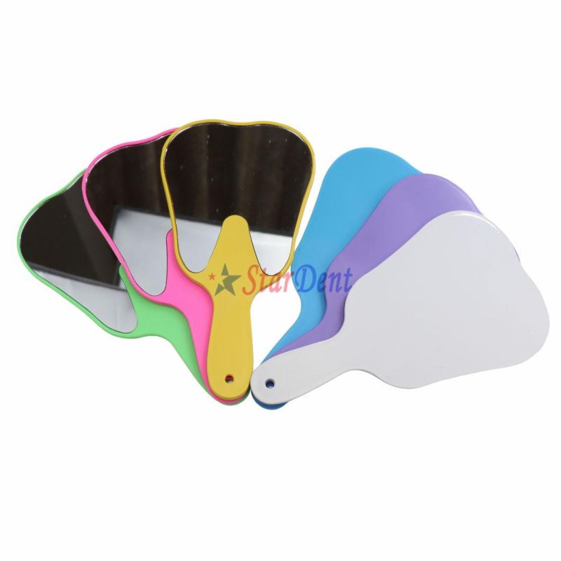 Tooth Shape Mirror Pink White Green Purple Yellow Blue 6 Colors Handle Cute Dental Fashionable Mirror for Teeth Care