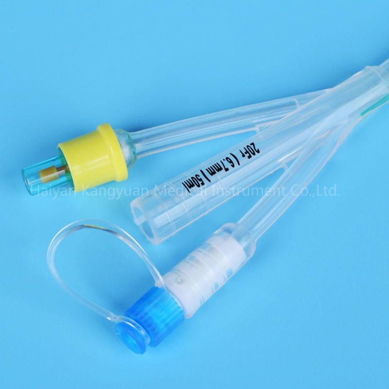 Silicone Urinary Foley Catheter Balloon Producer 3 Way Round Tip