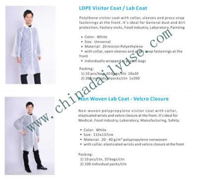 Fashion Design White Disposable Medical Lab Coat