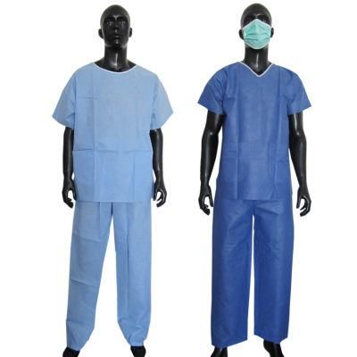 SMS Disposable Hospital Nonwoven Patient Surgical Gown with Short Sleeve