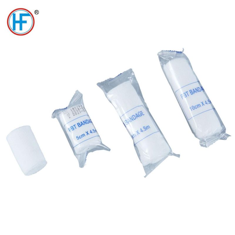 Mdr CE Approved Brand of First Aid Products Flexible Rolled Gauze Dressing for Minor Wound Care, Soft Padding and Instant Absorption PBT Bandage