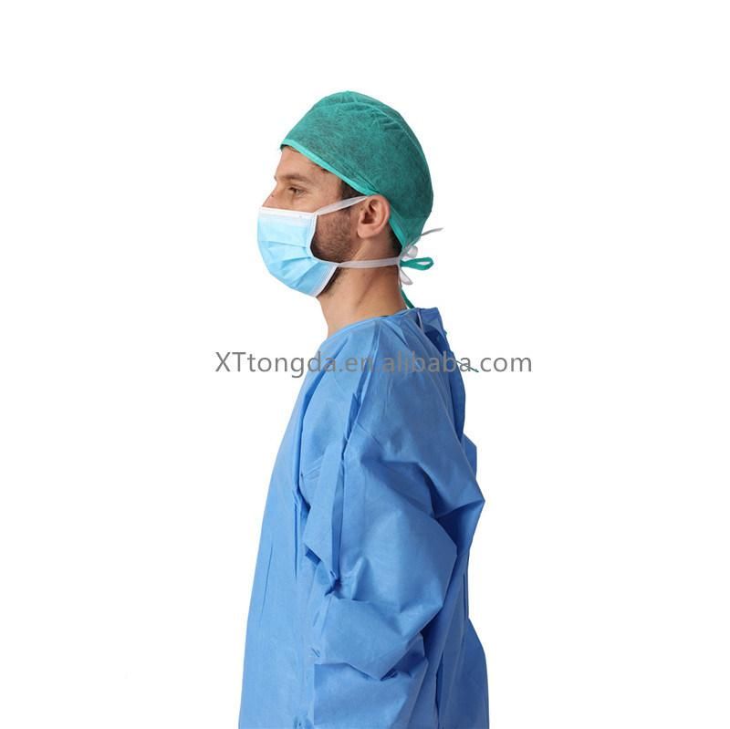 Disposable Surgical Cap/Doctor Cap with Ties for Hospital SMS Plus PP Non Woven