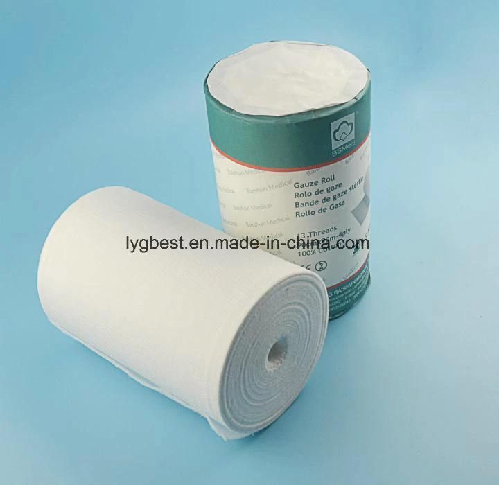 Wound Dressing 100% Cotton Absorbent Gauze Roll and Zigzag Shape