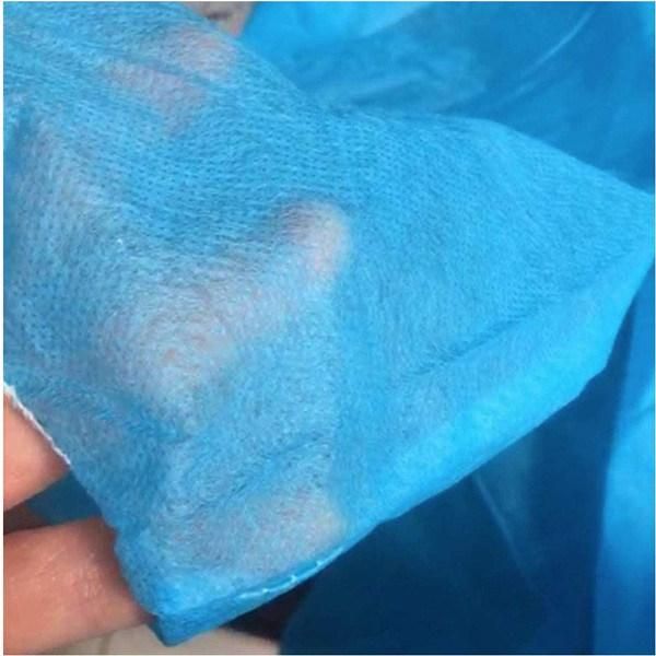 Nonwoven Disposable Tie-Back Yellow Isolation Gown for Medical Use