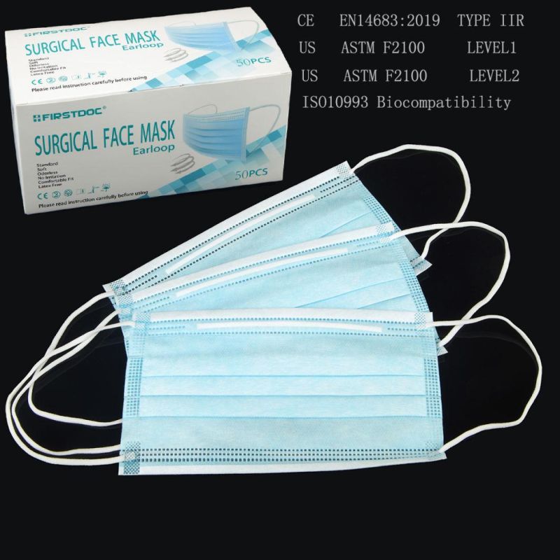 Ce Certified En14683-2019 Type Iir Surgical Face Mask