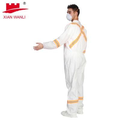 Disposable Red SMS Non-Woven Coverall, Fluid Resistant and Breathable Protective Clothing Type 4 5 6