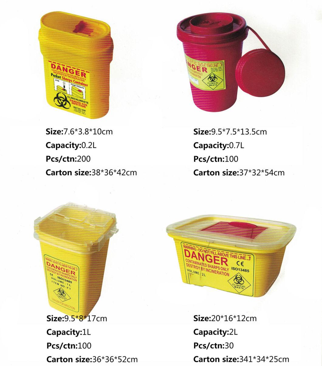 Disposable 1, 2 Lt High Quality Sharp Box Sharp Container Red Yellow