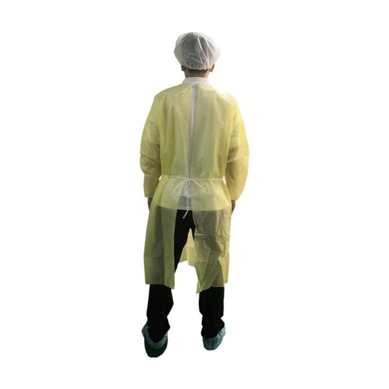 Guardwear Isolation Gown Level1 Waterproof Surgical Gown Yellow Non-Woven Disposable PP+PE Isolation Gown