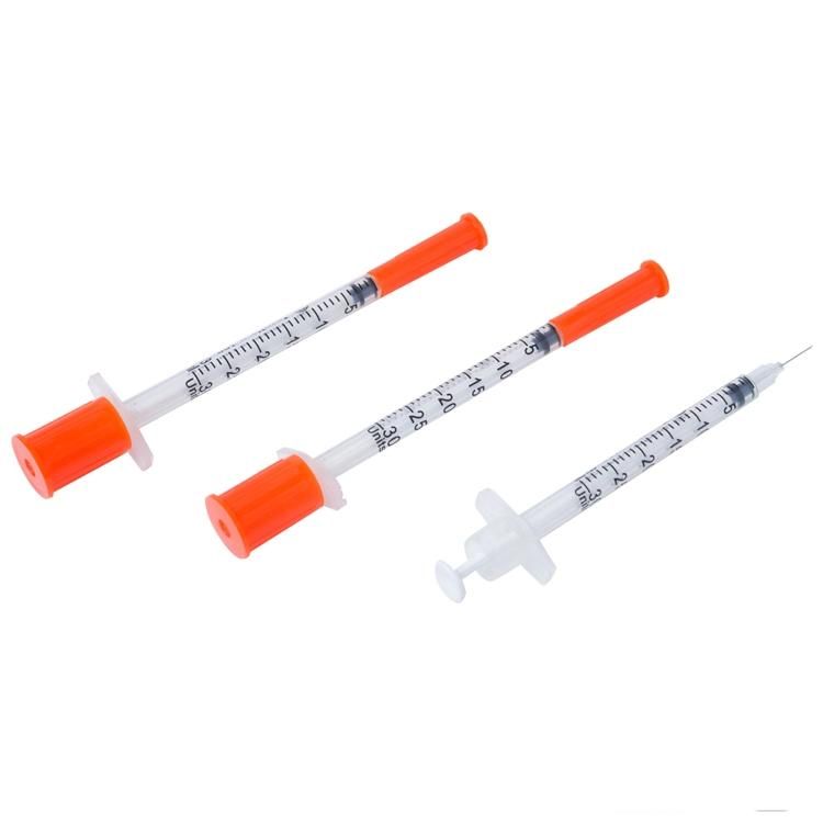 2 or 3 Parts Medical Disposable Sterile Insulin Safety Syringe with CE and ISO13485