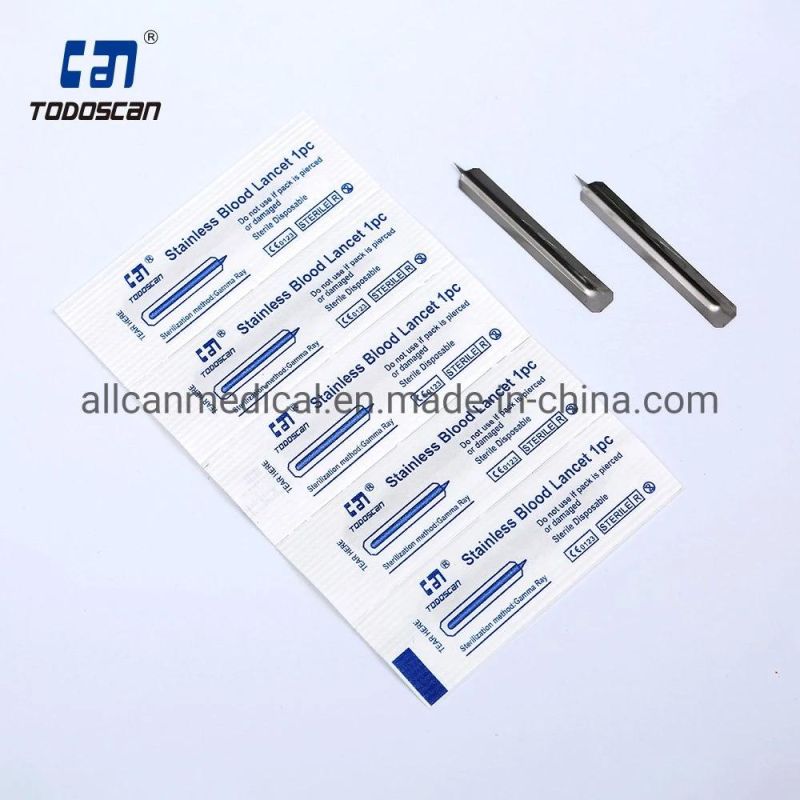 Medical Sterile Allergy Prick Test Stainless Steel Blood Lancet 40mm