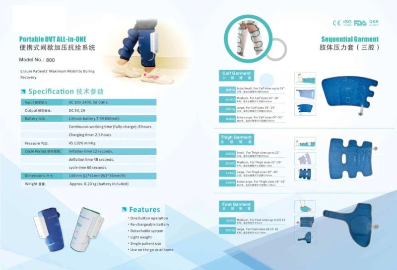 Medical Care Compression Dvt Pump Intermittent Pneumatic Compression Device