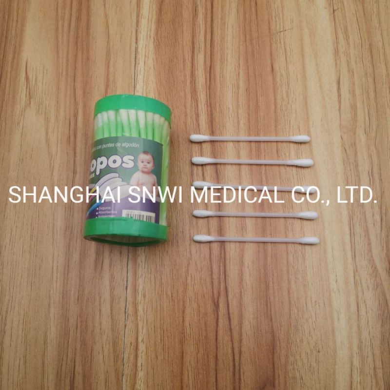 Medical Disposable Sterile Plastic Wooden Applicator Sticks with Tube Cotton Tip Female Swab