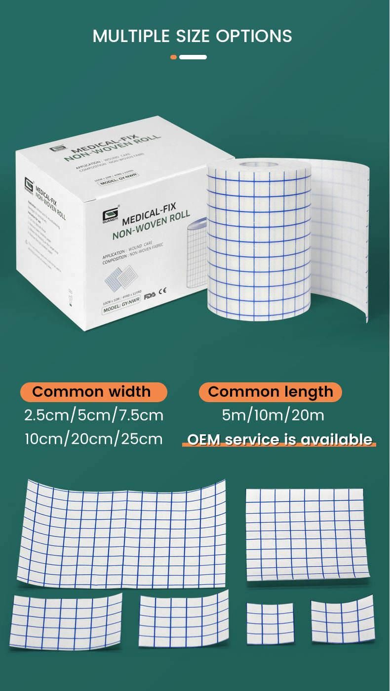 Surgical and Medical Wound Dressing Non Woven Adhesive Fixing Tape Rolls 5cmx10m