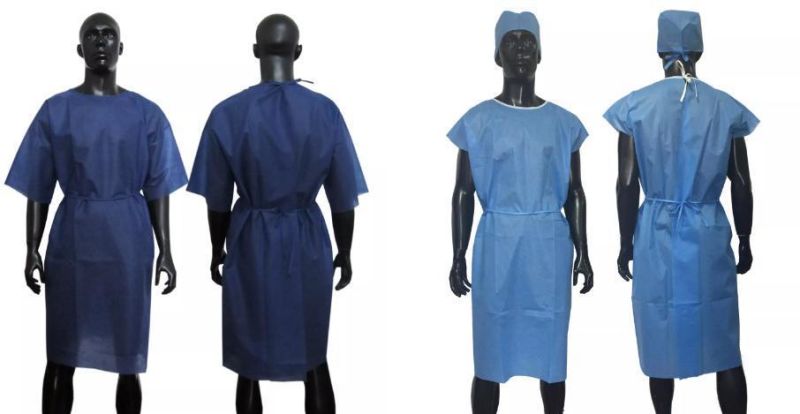 PP SMS Medical Hospital Short Sleeve Disposable Patient Gown