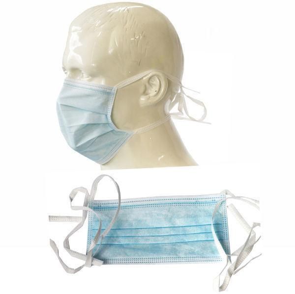 3-Ply Disposable Tie Band Mask, Non-Sterile, Adjustable