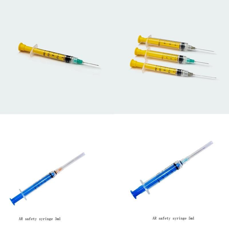 FDA CE Disposable Medical Luer Lock Luer Slip Sterile Syringe Safety Needle Retractable Needle Safety Syringe Auto Disable Syringe