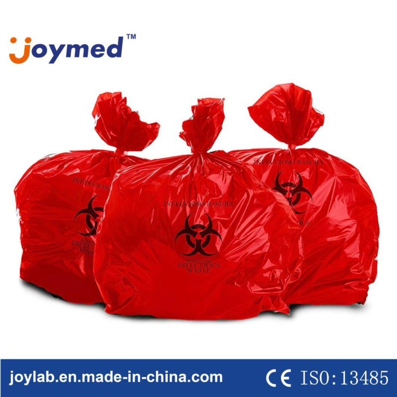 Heavy Duty Red PE Plastic Biohazard Garbage Biohazard Medical Waste Bag