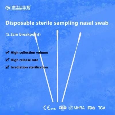 Factory Delivery Nylon Flocked Anterior Nasal Swab with CE0197 FDA