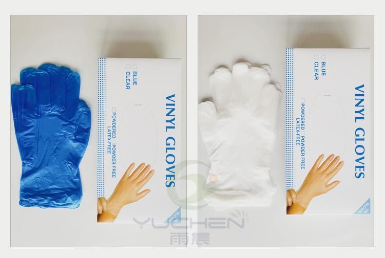 Chinese Viny Household Food Disposable Gloves Black/White/Blue Color Vinyl /Nitrile Gloves High Elasticity