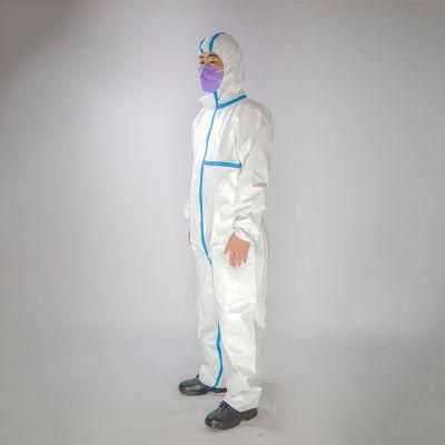 Personal Protective Product Level 3 Microporous Laminated 63GSM Safety Working Coverall Disposale