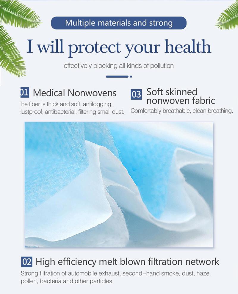 Non-Woven & Melt-Blown Fabrics Medical Disposable Face Mask