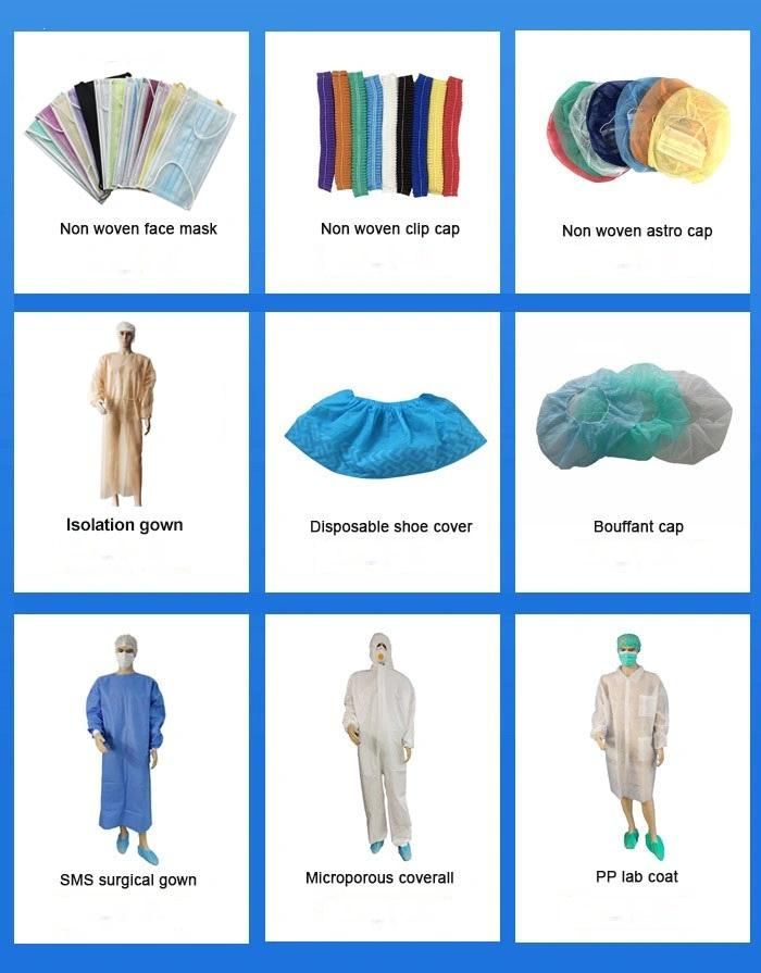 Disposable Customized Spunbond OEM Non Woven Biodegradable Dental Polypropylene PP Non-Woven Isolation Medical Gowns in TNT Food Factory Uniform