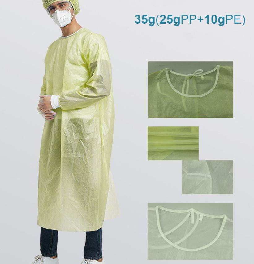 Disposable Isolation Gown Protective Suit SBPP SMS Hospital Uniform Surgical Gown Non Woven En13795