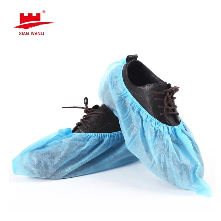 Waterproof Disposable Plastic PE, CPE Shoe Cover, Blue Color Shoe Cover