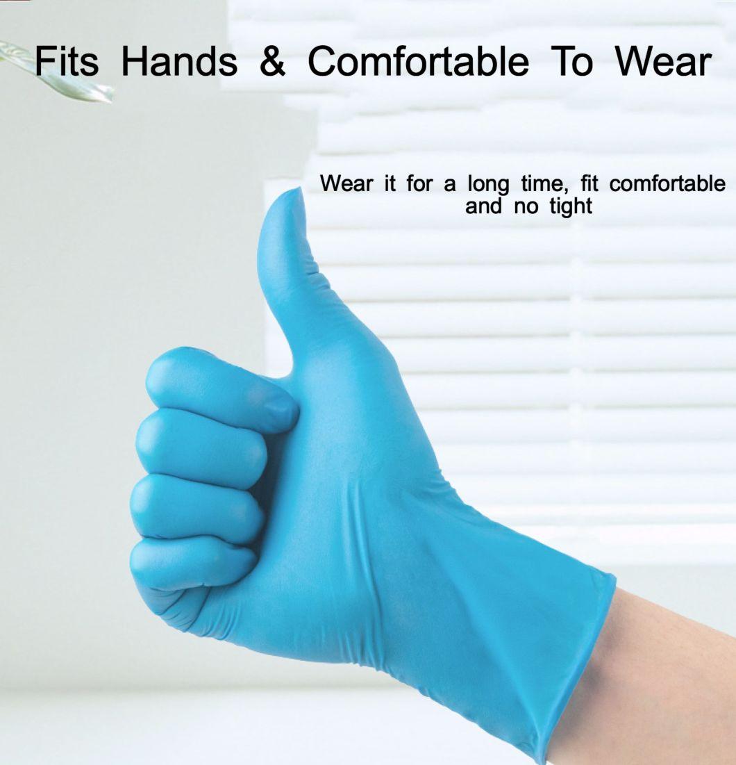 Powder Free Disposable Nitrile Medical Examination Gloves for Chemical Use