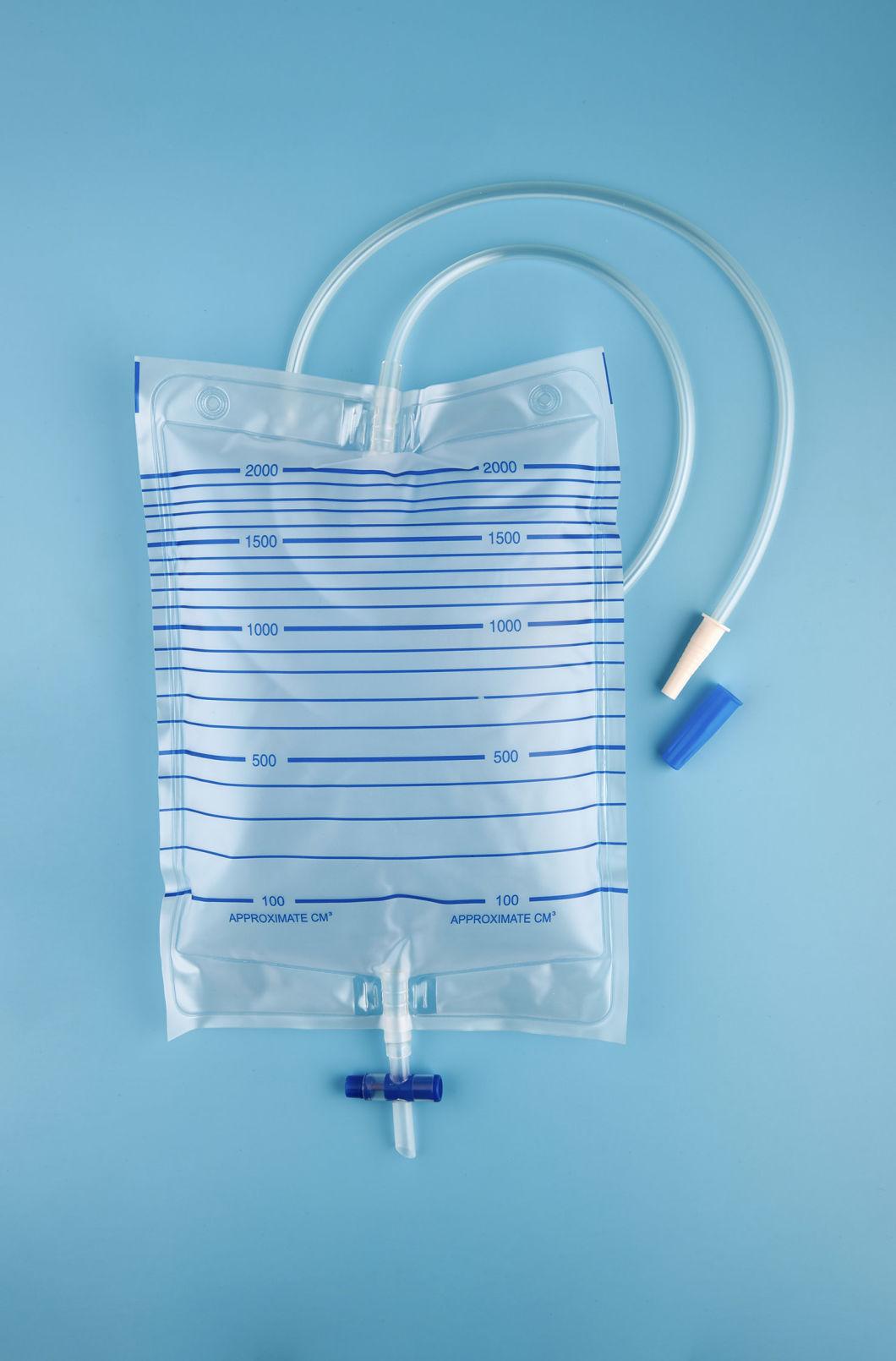 Medical Urine Bag with Free Needle Sampling Port and Tube Clamp