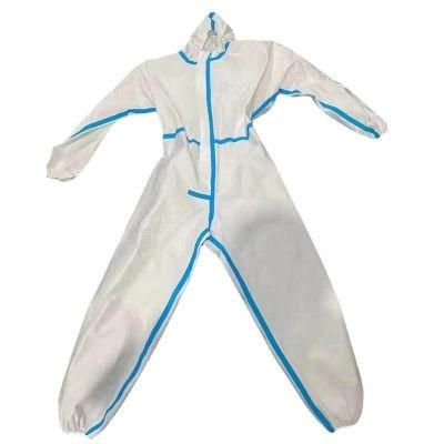 En14126 Type4b/5b/6b Taped Seam Microporous Disposable Safety Wokwear/Hazmat Medical Coverall