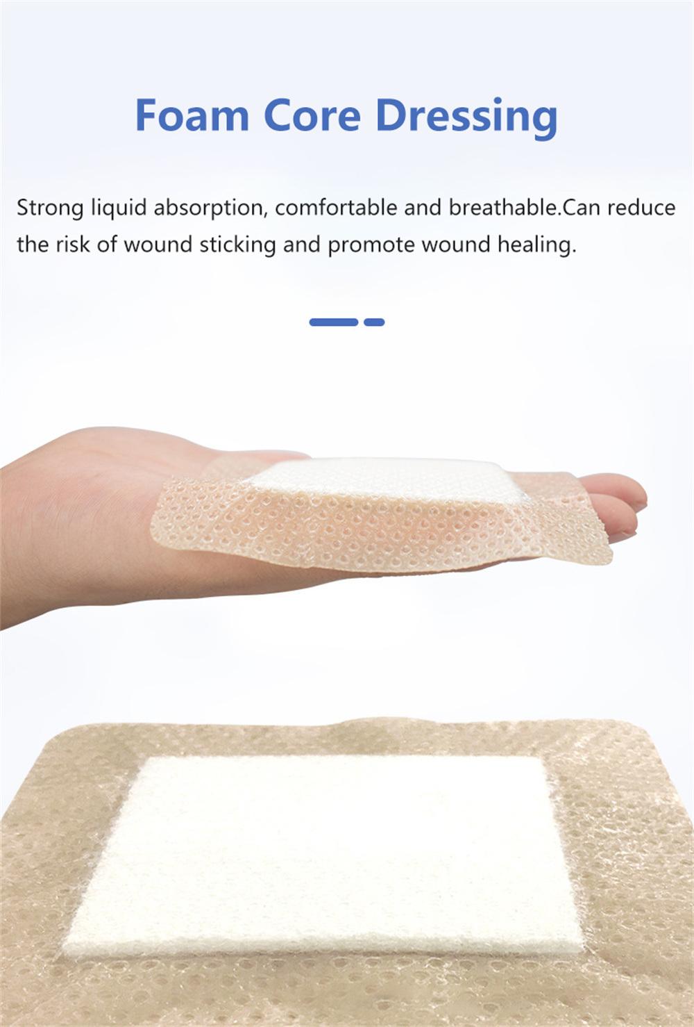 Silicone Foam Dressing with Border Polyurethane Foam Medical Silicone Dressing