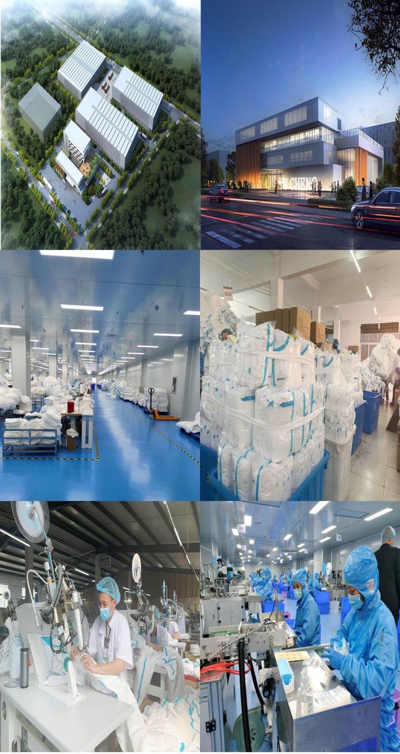 Disposable Blue Waterproof Sf Nonwoven Protective Clothing