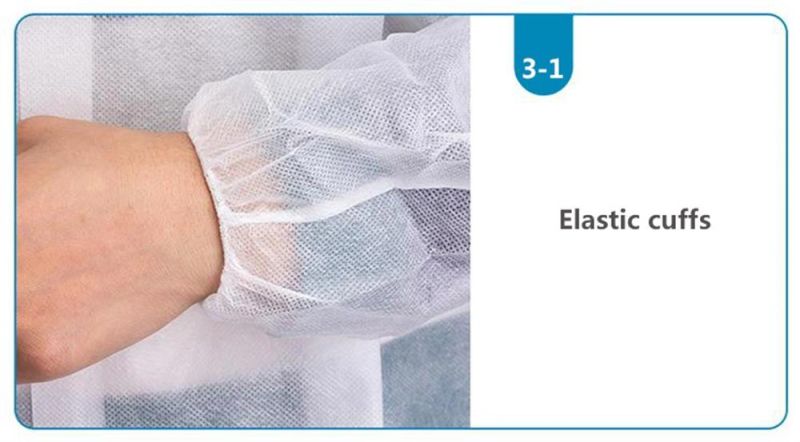 Disposable PP Non Woven Nonwoven Non-Woven Work Gown Doctor White Lab Coat Uniform