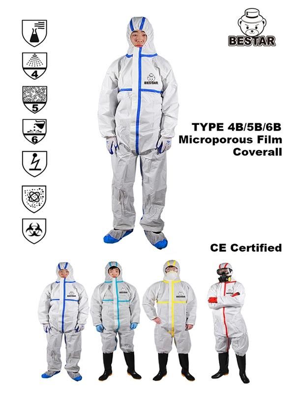 Disposable Type4/5/6 Medical Protection Coverall