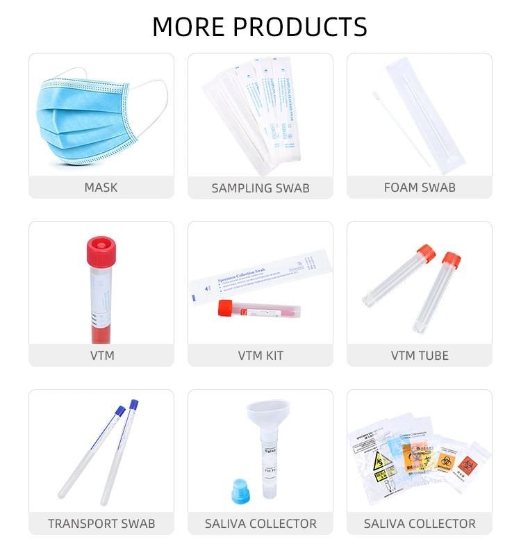 Disposable Test Sample Viral Transport Medium Vtm with Swab