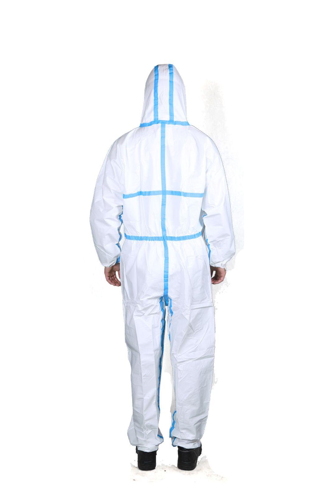 Disposable Breathable Coverall Type 4/5/6 Anti-Static, Waterproof, Asbestos Removal En14126 Medical Coverall