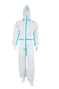 Manufacturers Supply Disposable Isolation Suits SMS Siamese Dustproof Laboratory Suits PP Work Clothes