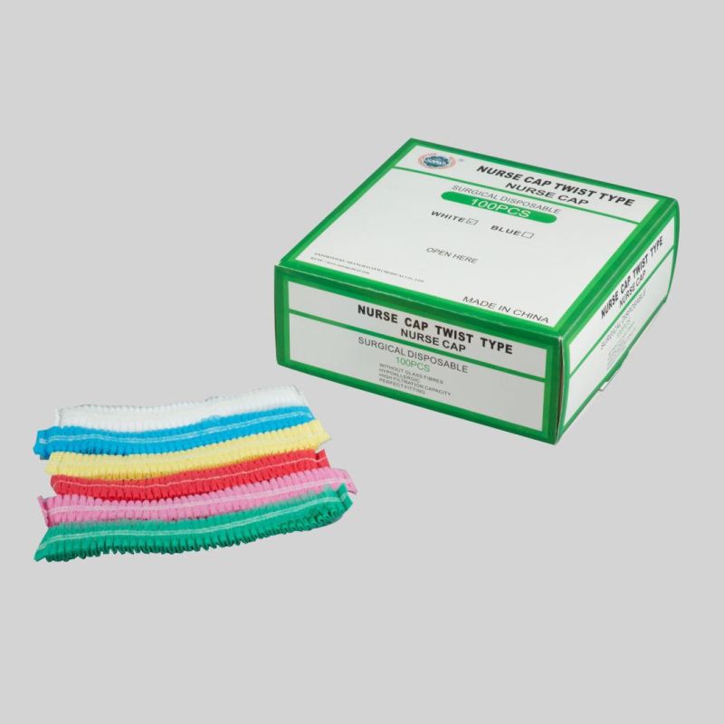 Disposable PP Nonwoven Surgical/Medical/Dental/Nursing/Scrub Bouffant/Round/Pleated/Strip Clip Cap One Time Use Mob Round Plastic Hats for Doctor Worker