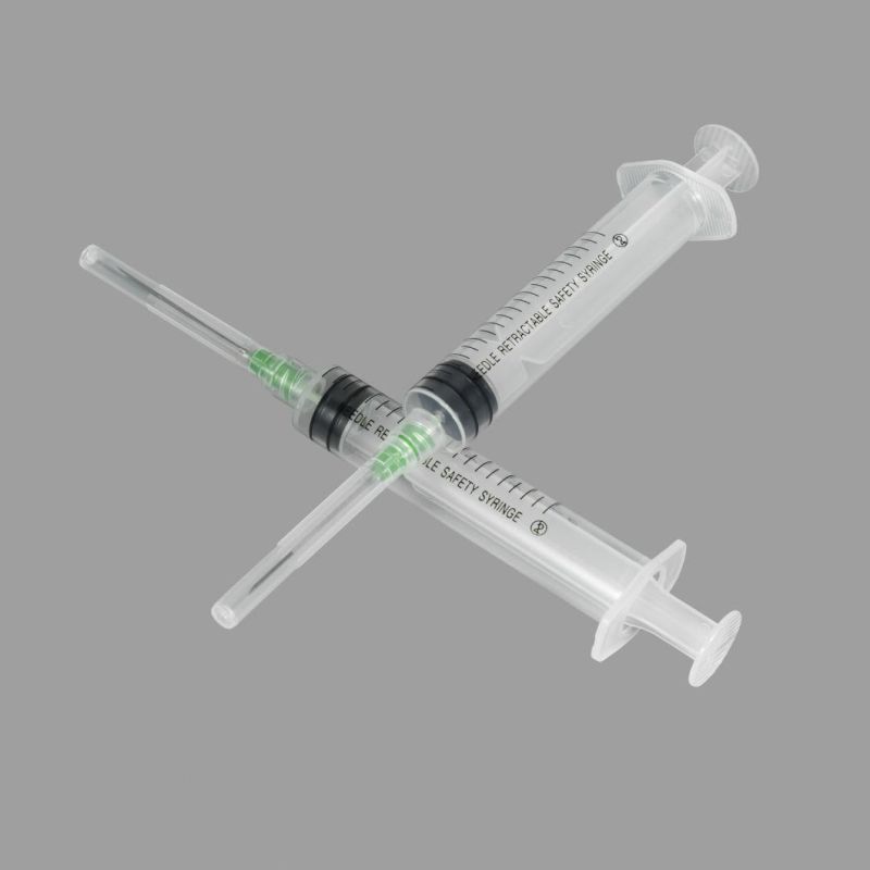 CE/FDA Manual Retractable Safety Syringe for Hypodermic Injection