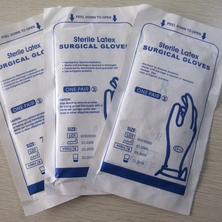 Disposable Sterile Powder Free Latex Surgical Gloves for Hospital Handing