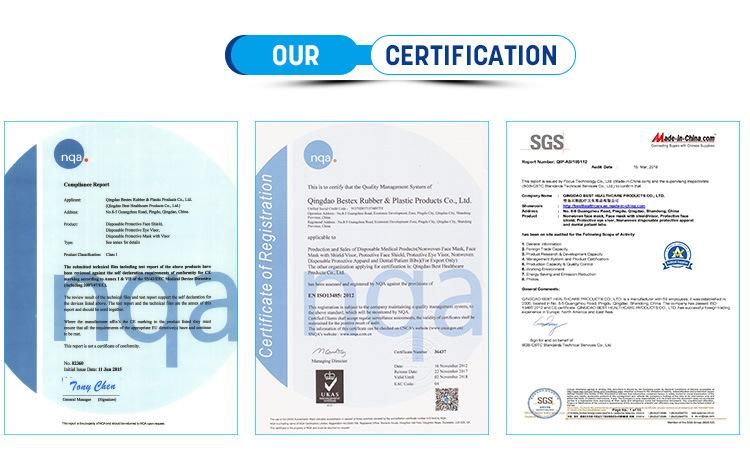 Disposable Protective Face Mask with ISO13485 Registration for Health and Surgery